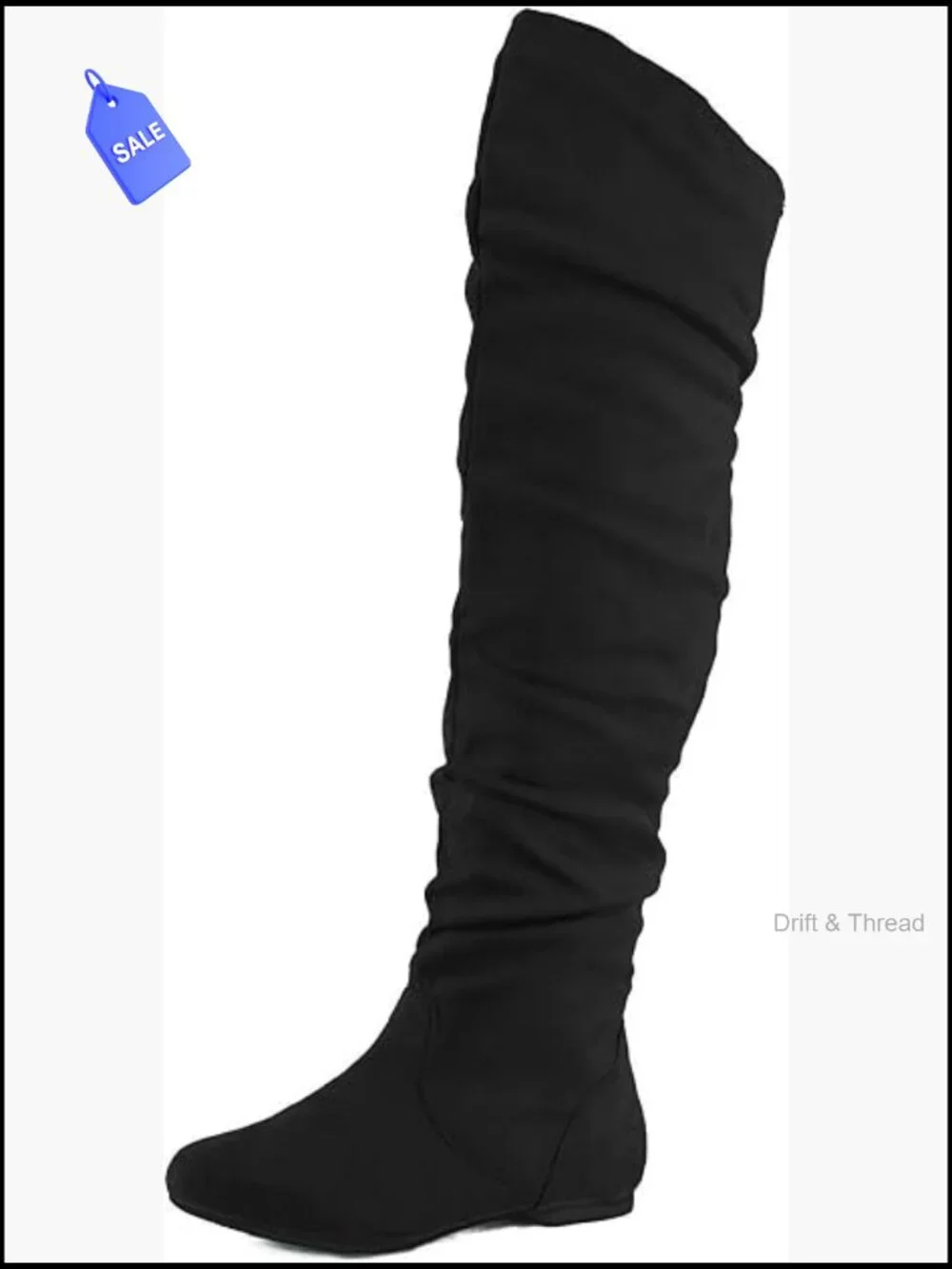 Women's Over-the-Knee Flat Boots Pull-On Casual Closed Toe Synthetic